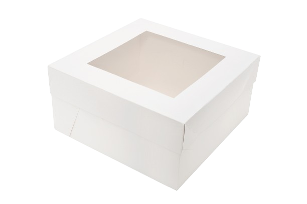 White Window Cake Boxes – 10 × 10 × 6 inches