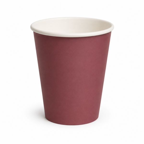 Alexandra Paper 8oz Single Wall Coffee Cups – 90mm | Maroon
