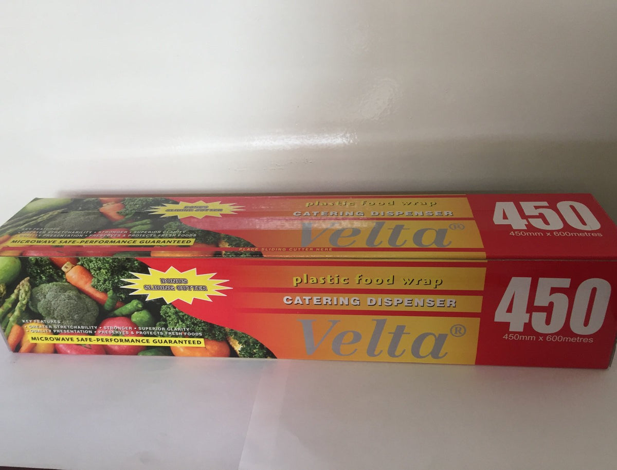 Velta Cling Wrap – 600m Rolls – 45cm × 600m, Single Dispenser Box